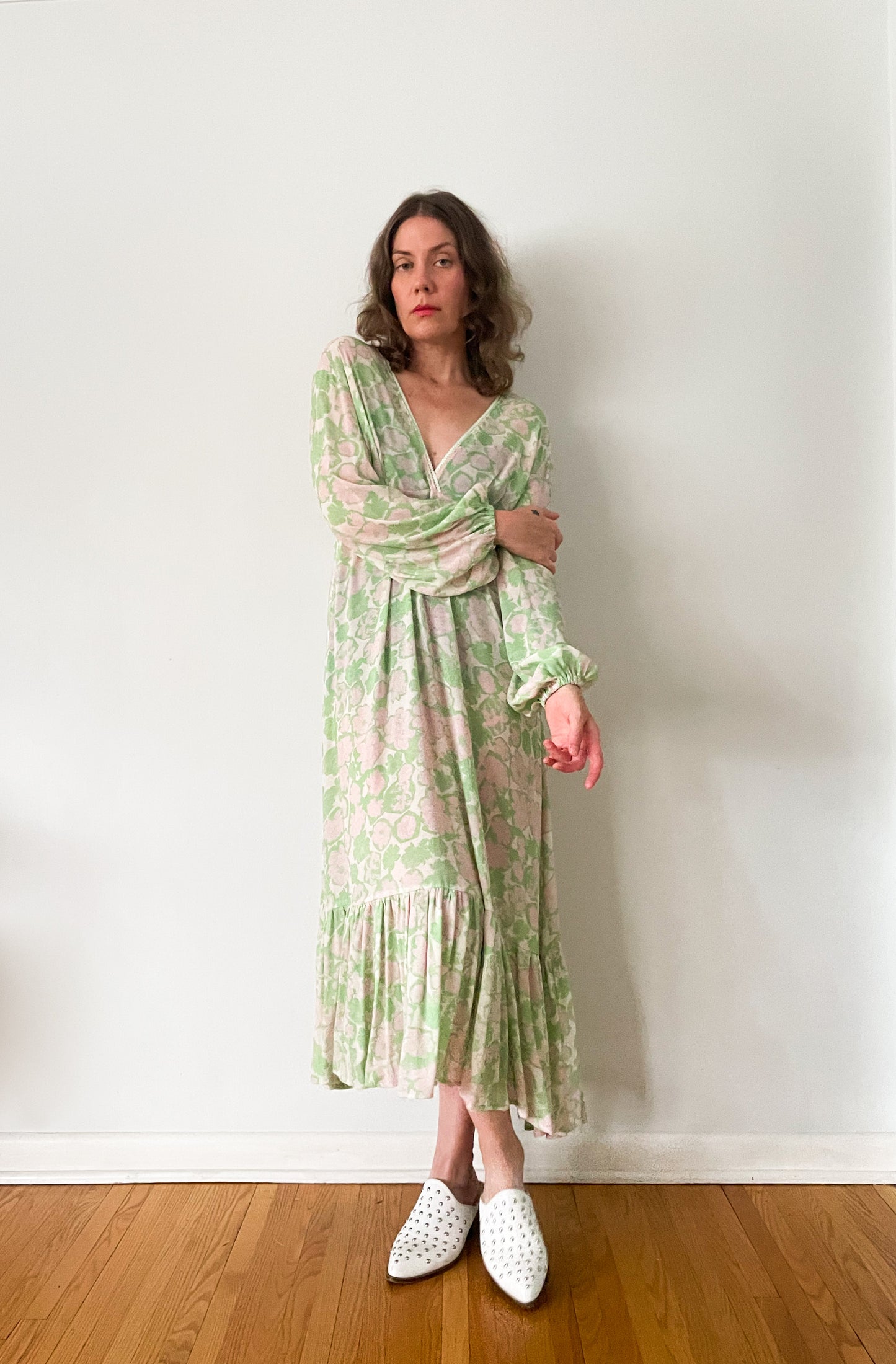 Lime Flowering Floor Breezy Summer Dress