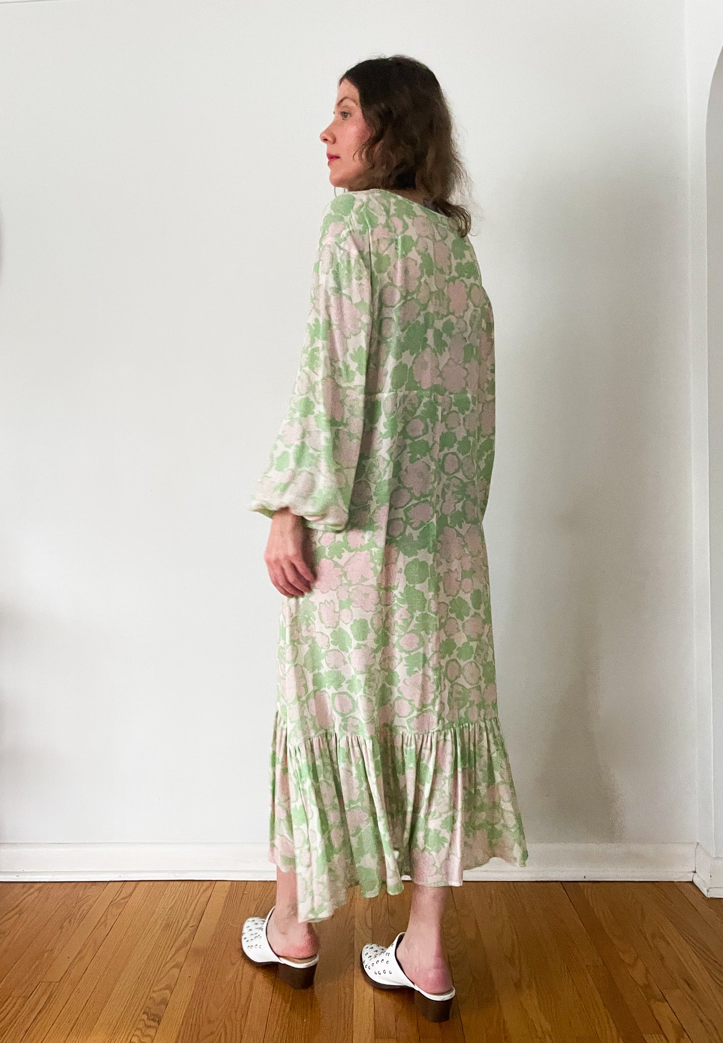 Lime Flowering Floor Breezy Summer Dress