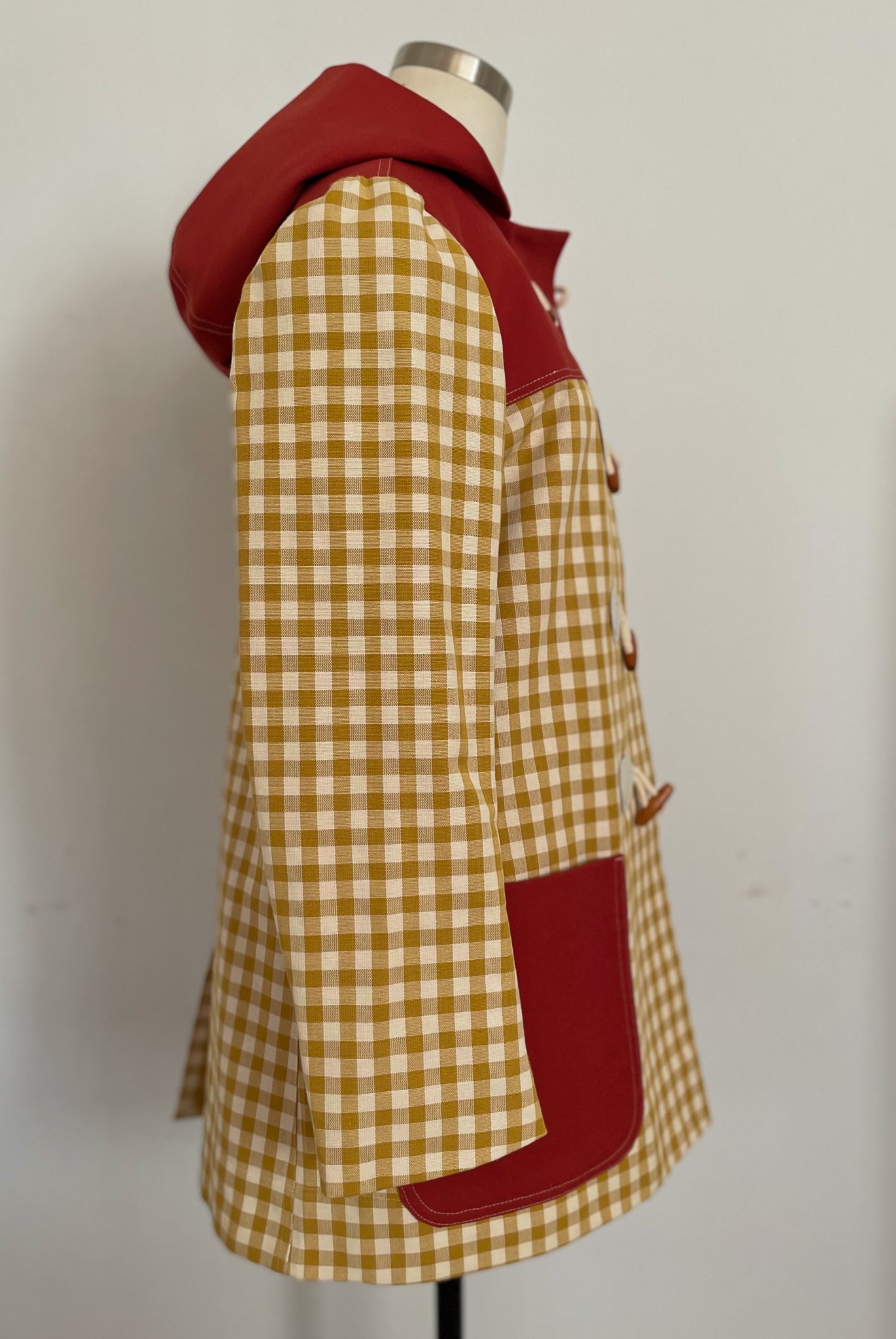 Yellow Check Duffle Jacket