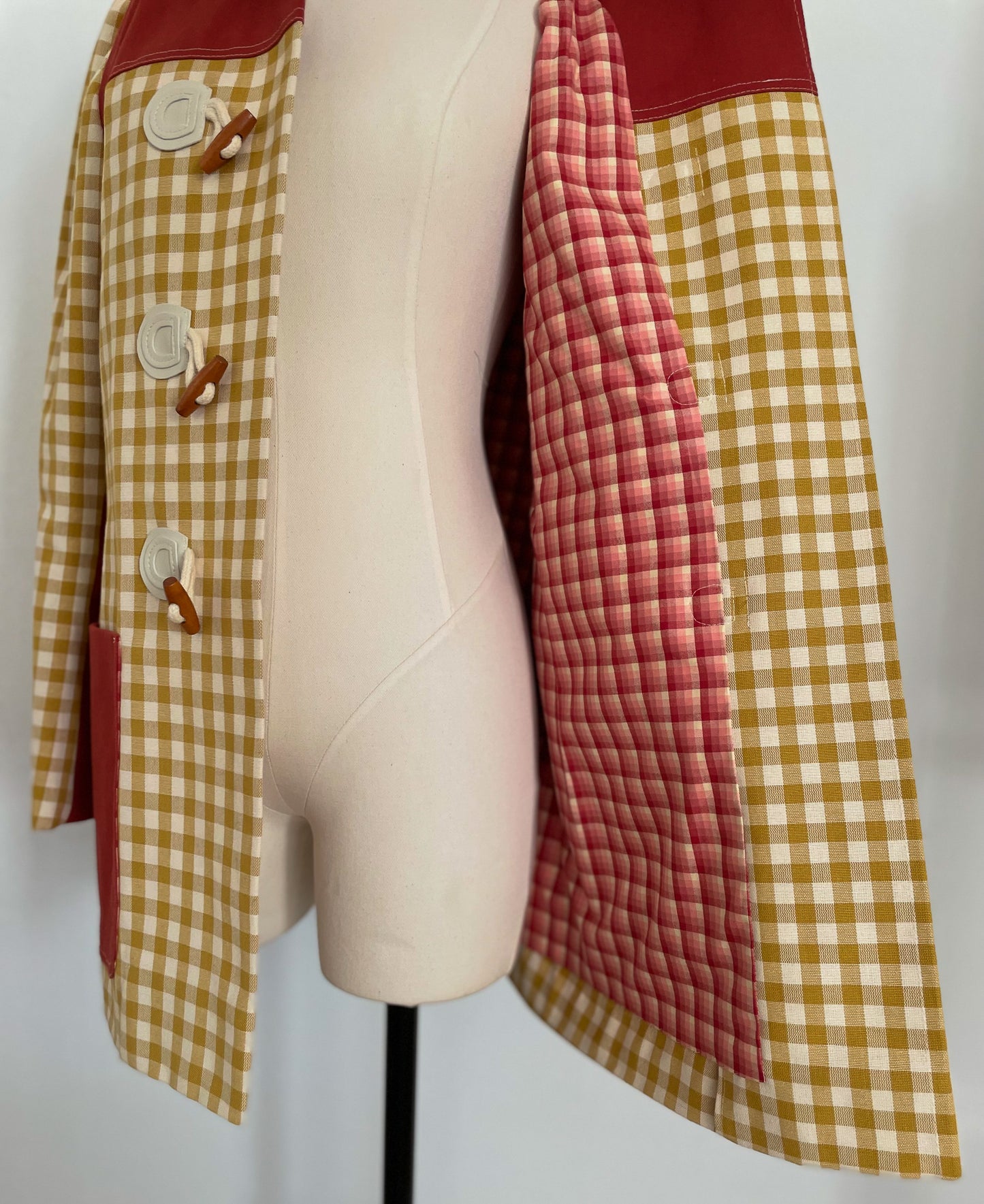 Yellow Check Duffle Jacket