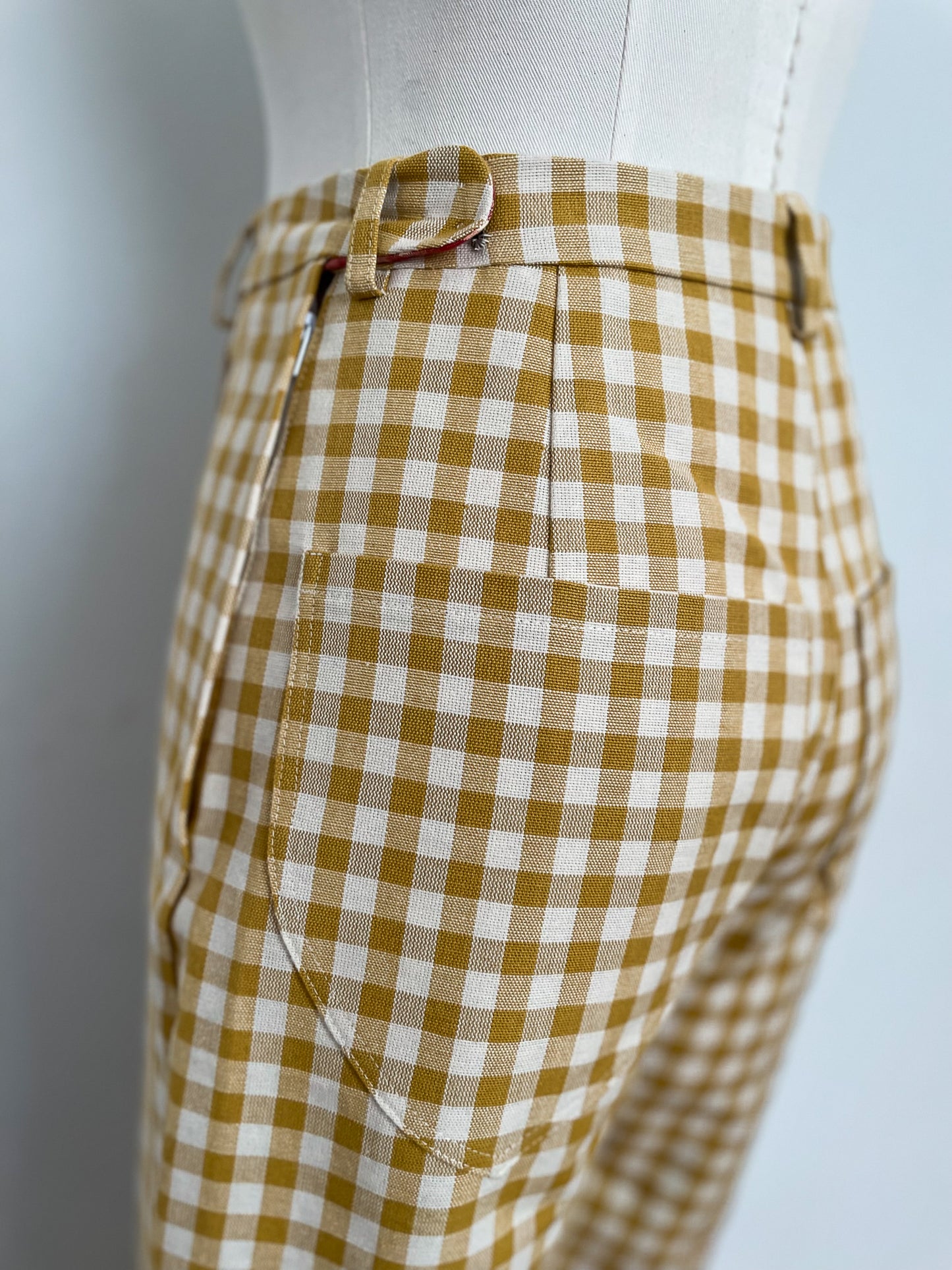 Yellow and Ivory Check Trouser