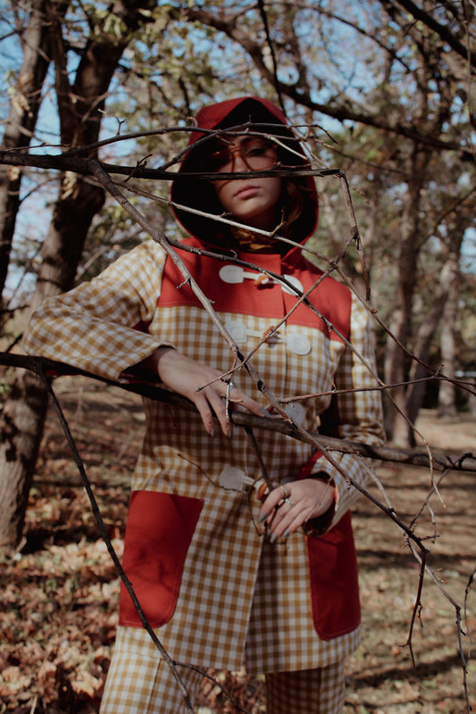 Yellow Check Duffle Jacket