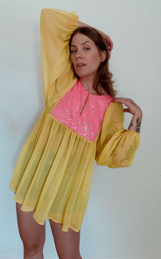 Pink & Yellow Dazzle Dolly Tunic